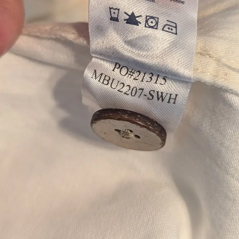 NWT Faherty White Cotton Linen Blend Tradewinds 7.5